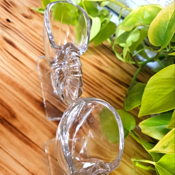 1940's Martinsville glass NAUTILUS conch bookend vases - Picture 6 of 7